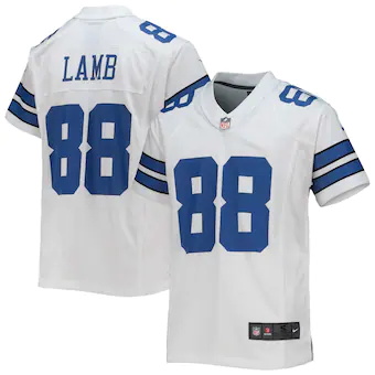 youth nike ceedee lamb white dallas cowboys game jersey_pi4